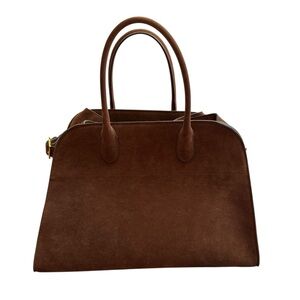 Elegant Brown Suede Handbag